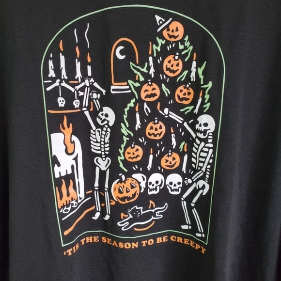 Tis The Season to Be Creepy Funny Men's Shirt sz L - Picture 2 of 7